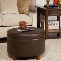 Faux Leather Ottoman