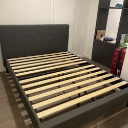 Queen bed frame+mattress