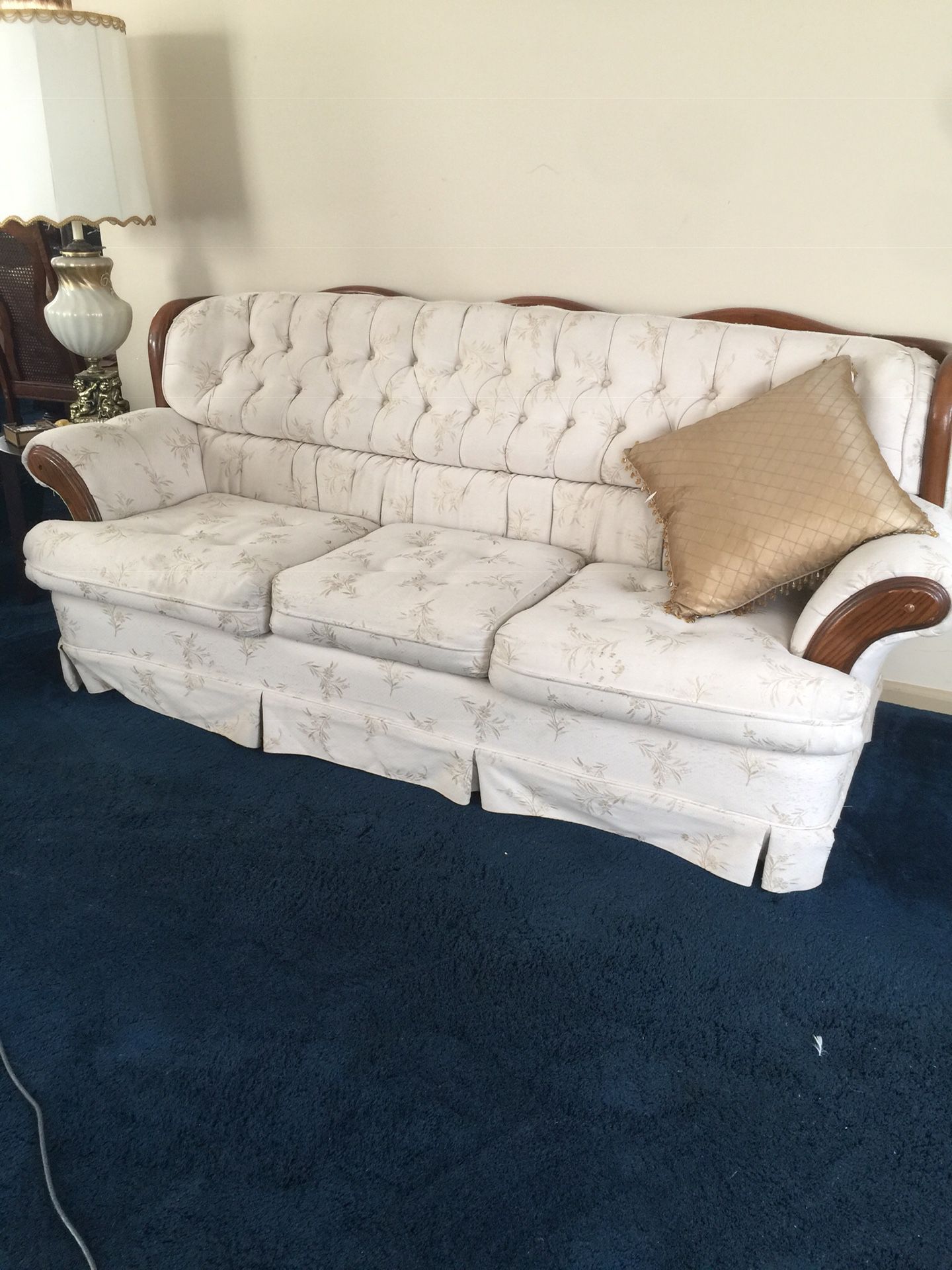 Victorian style sofa , love seat , chair ( will sell today only $50 )