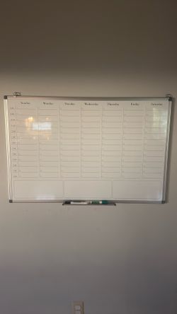 Weekly Schedule Dry Erase Whiteboard