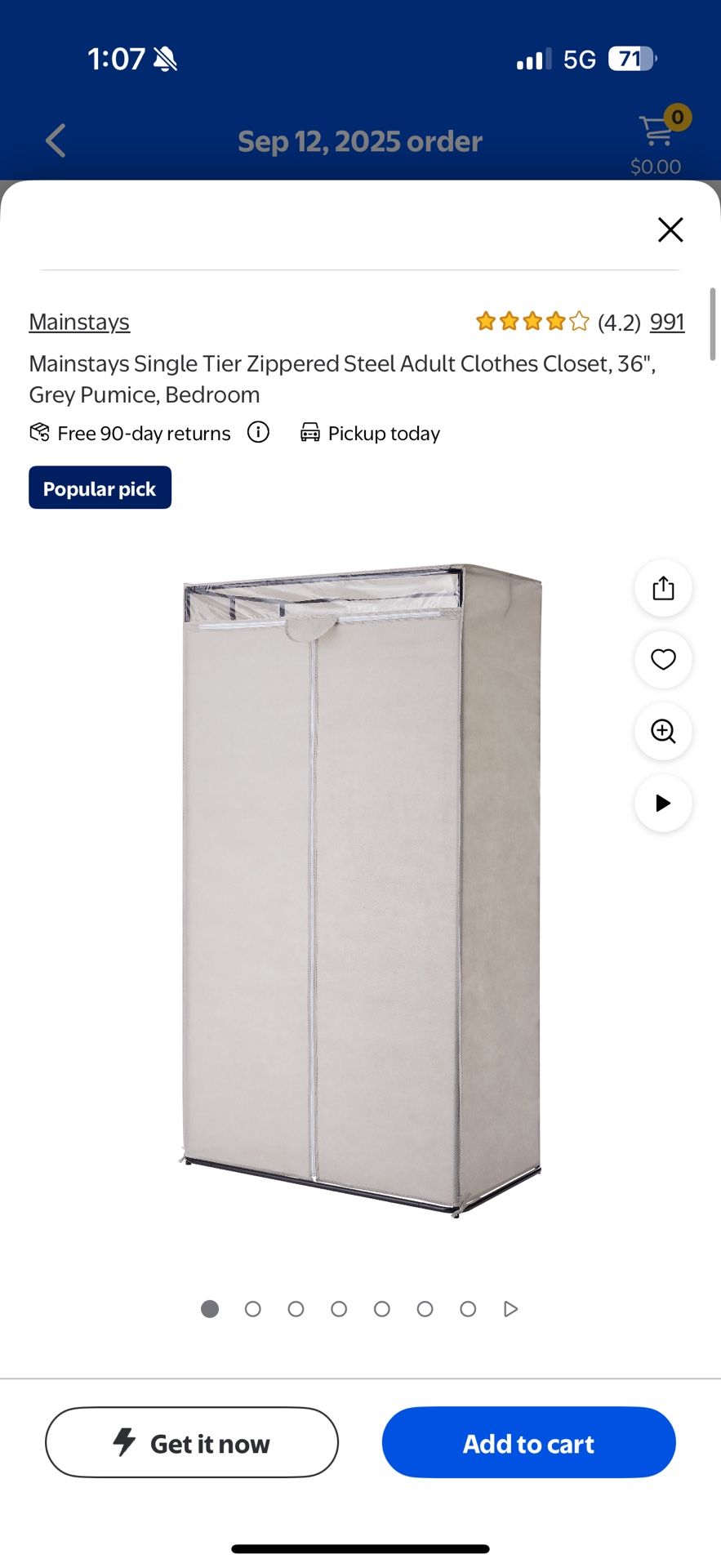 Portable Zippered Closet (Hangers Included If You Want)