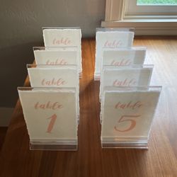 Table Number Signs 