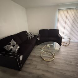 Black Sofa And Love Seat
