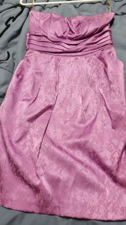 Purple strapless dress