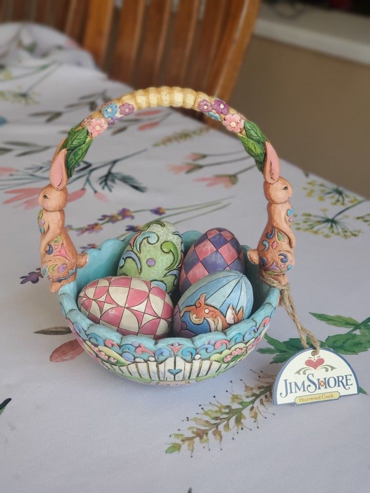 Jim Shore Easter Basket " Heartwood Creek " 
