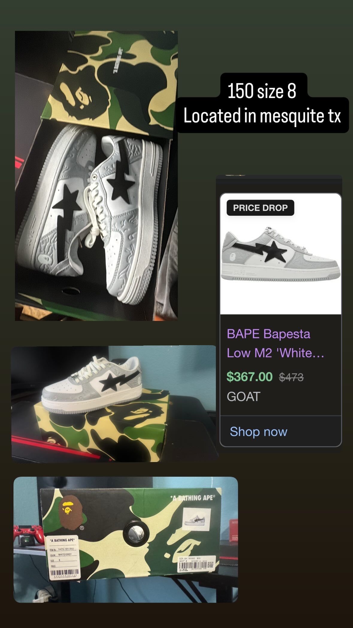 Bape Shoes Gray And Black