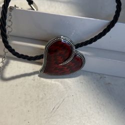 Lia Sophia Red Burning Heart Necklace 