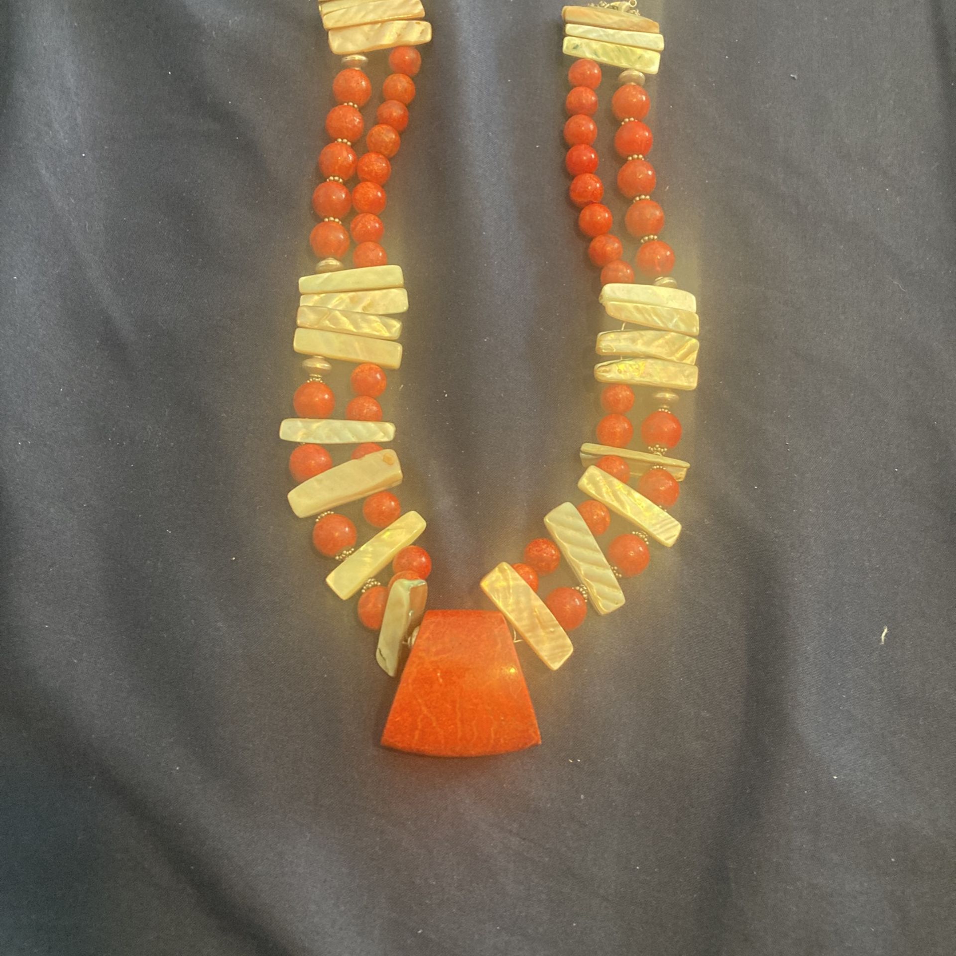 Red Coral Necklace , 17 1/2 Inches Long