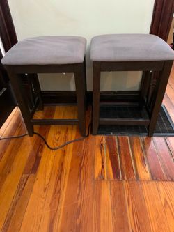 Set of 2 Upholstered Backless Counter Stools