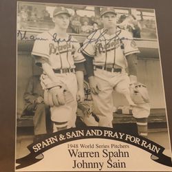Reduced Warren Spahn/ Johnny Sain Autographed Photo