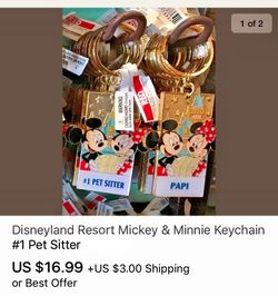 Disneyland Mickey & Minnie Keychain #1 Pet Sitter
