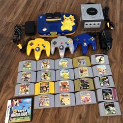 Nintendo 64 Console Pikachu Edition, Games like Mario Kart, Mario Party, Zelda