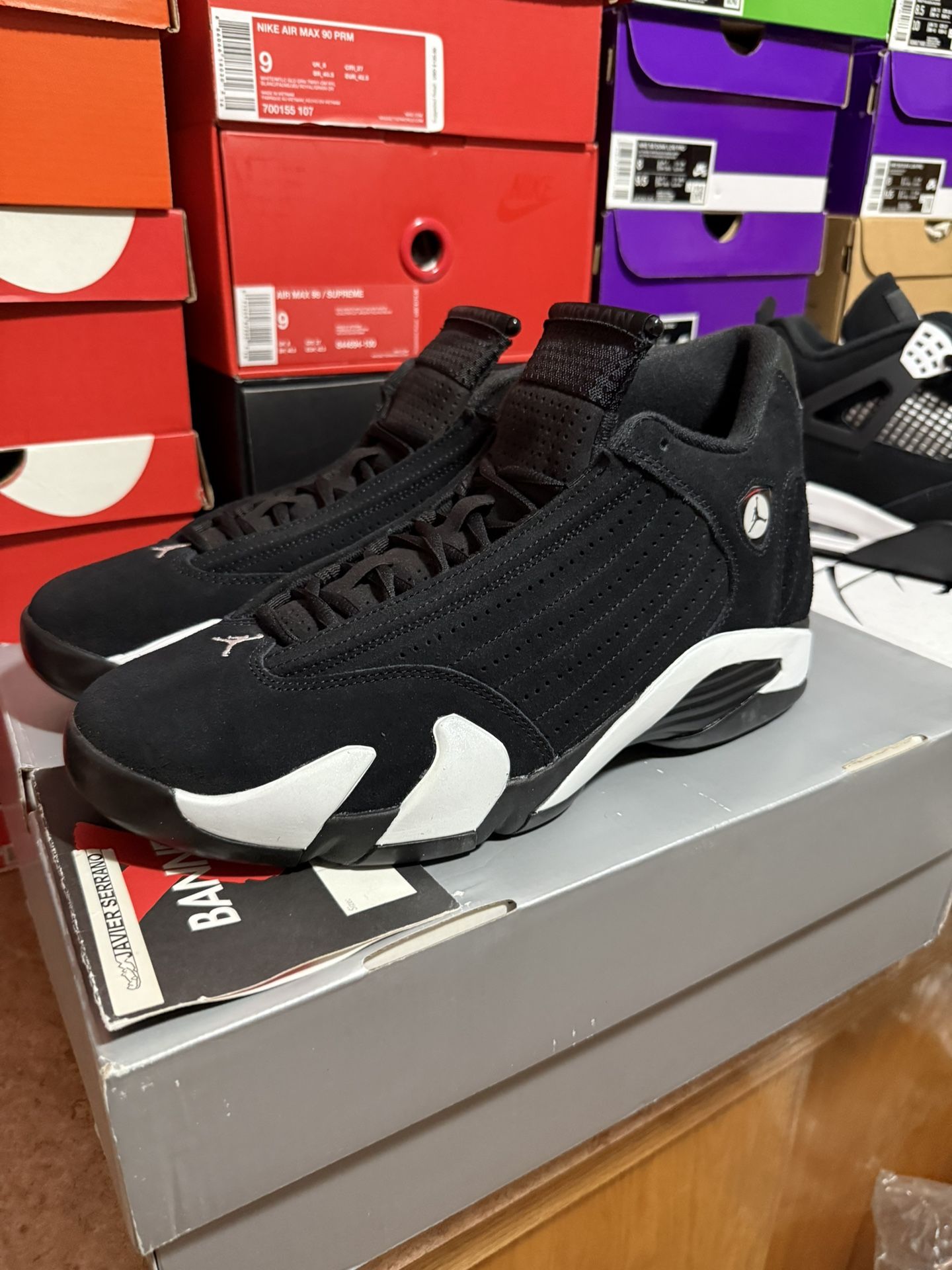 NIKE AIR JORDAN 14 BLACK WHITE Sz 12 DS