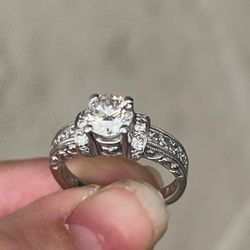 platinum tacori Collectible 2.10ct Diamond Engagement Ring 1.10ct Center Natural Diamond 