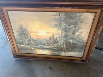 Sunset Painting Signed by Cole