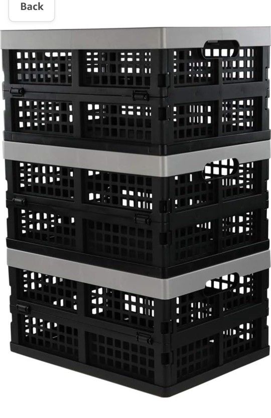 16-Liter Container Folding Basket, Plastic Storage Set Of 3