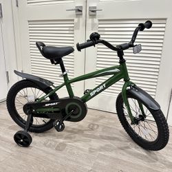 Kids Bike for Boys Girls 16 Inches Kid Bicycle with Kickstand Training Wheels , pedal brake,