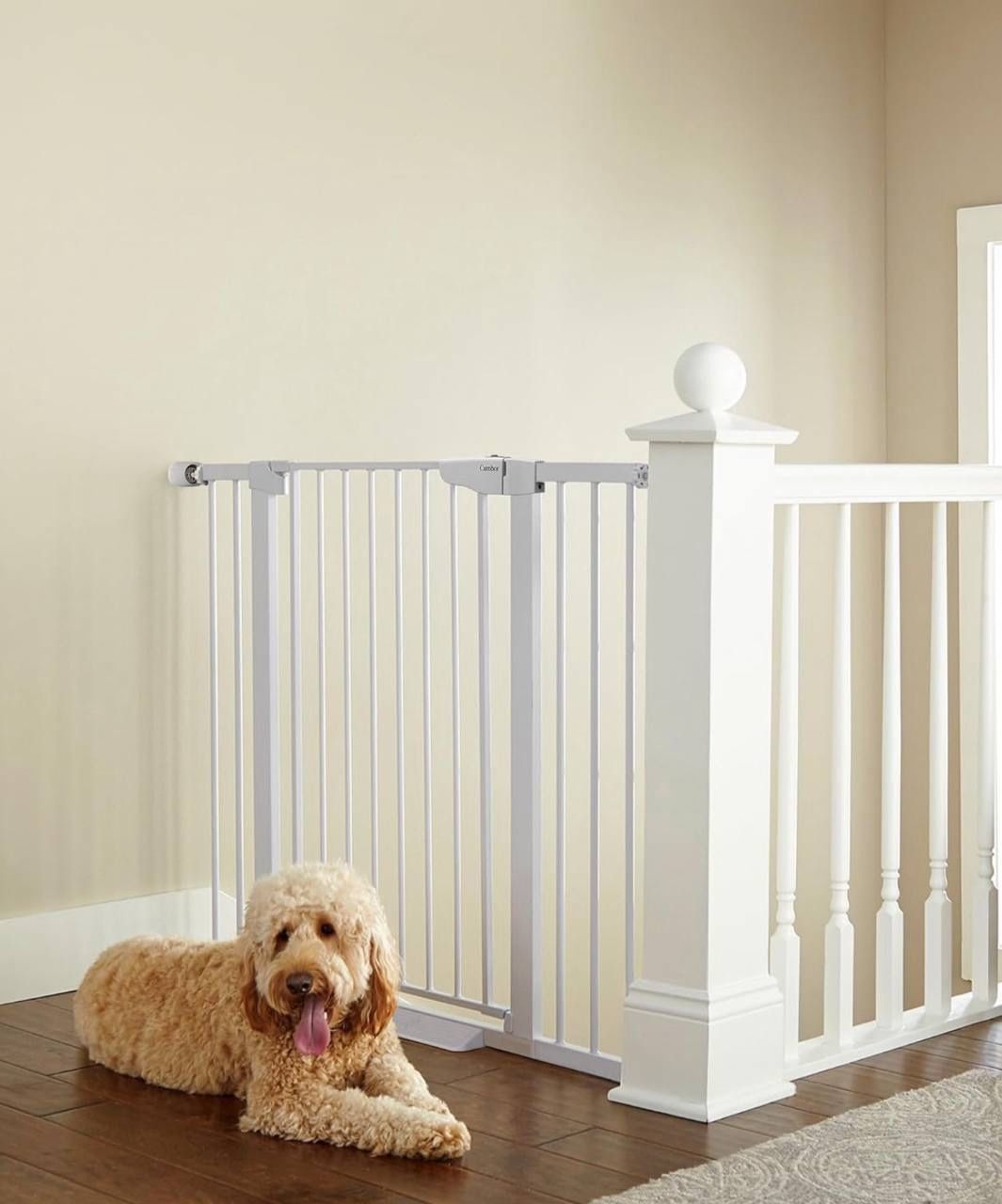 29.7-46" Wide Extra Tall Safety Dog and Baby Gate, Mom's Choice Awards Winner-36 Tall Pressure Mounted Auto Closed Pet Gate for Stairs,Doorway, Easy W