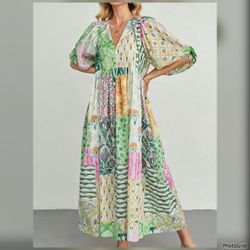 Boho Patchwork Maxi Dress