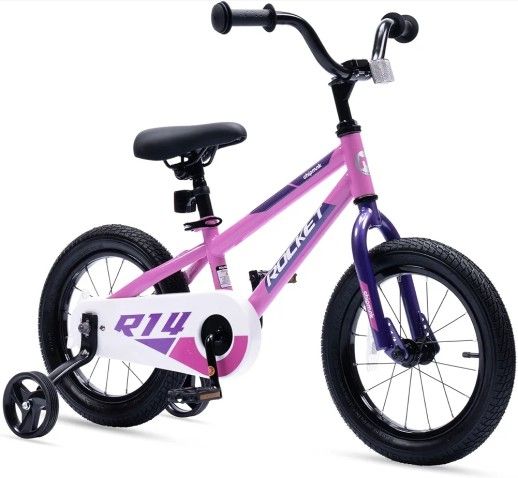 Chipmunk Rocket Kids Bike Toddlers 14 Inch Wheel Bicycle Beginners Boys Girls Ages 3-6 Years with Training Wheel,