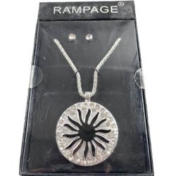 Rampage Circle Necklace With Stud Earrings 