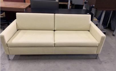 MCM Keilhauer Leather Sofa Couch Lobby Waiting Room Seating 
