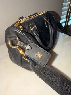 LV Black Monogram Empreinte Leather Speedy Bag - Like New! Gold Hardware, Shoulder Strap
