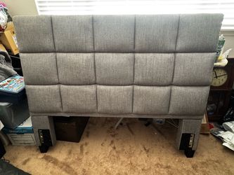 Modern Gray Upholstered Headboard – 64” Wide x 53” Tall