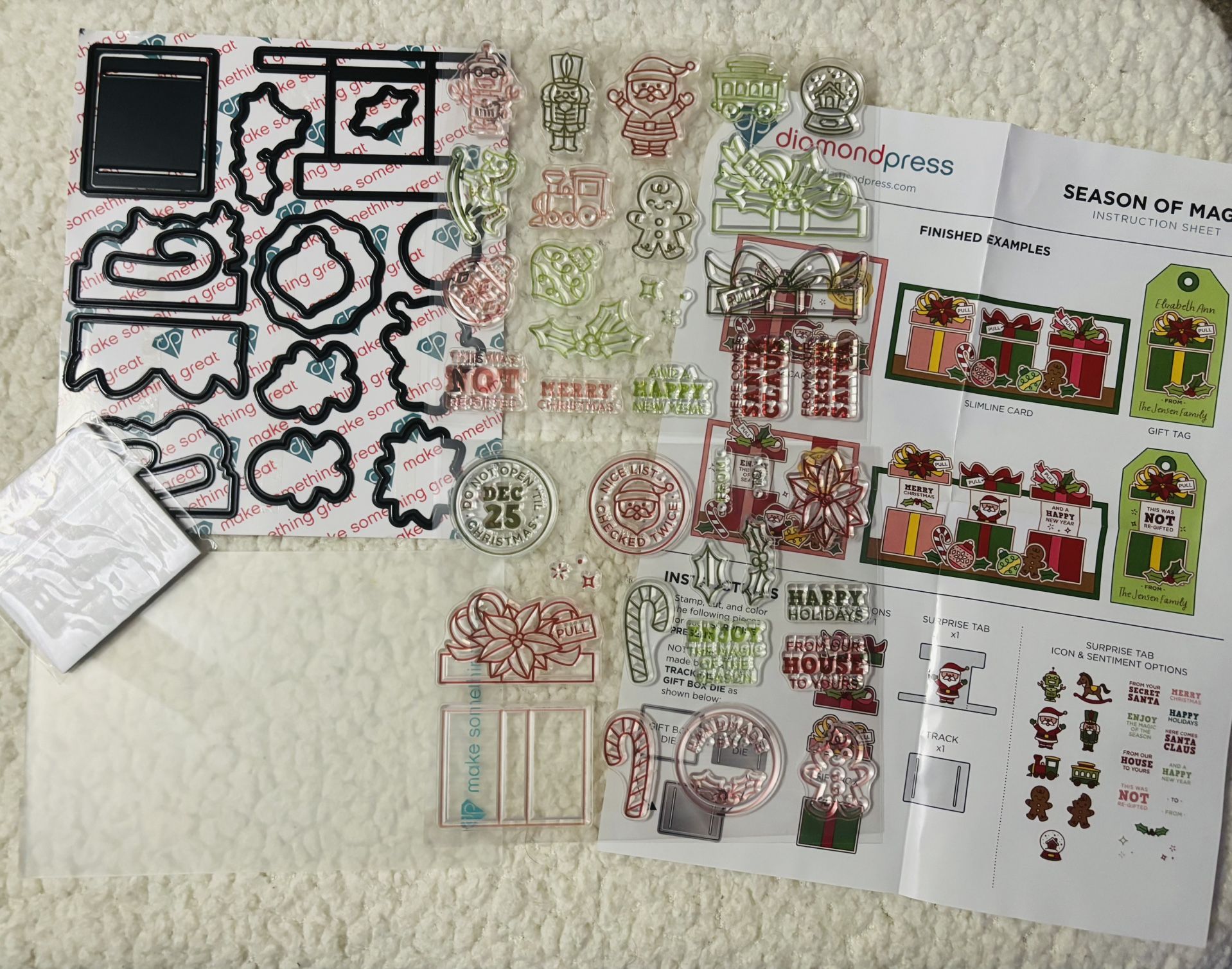 Diamond Press W/Pull Tab Action Stamps, Die Cuts & More
