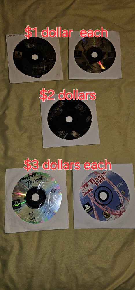 Ps1 Playstation 1 Games $1 $2 $3 Dollars Each 