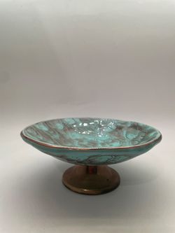 Blue And Gold Serving Dish