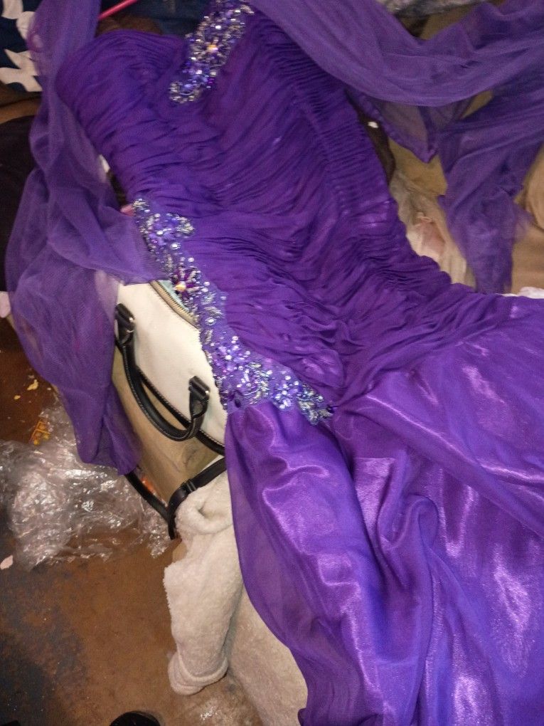 Butiful Deep Purple Evening Gown