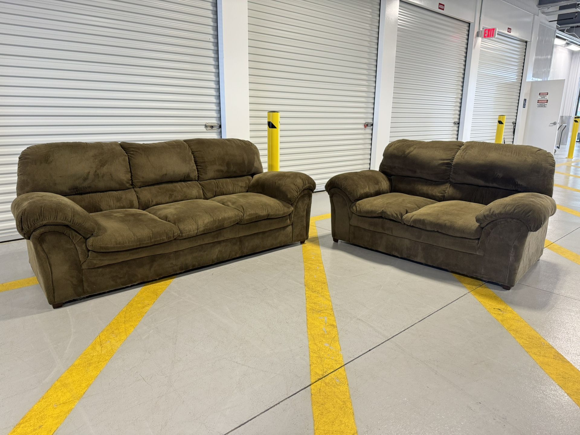 Brown Sectional Alternative Couch, And Loveseat Sofa Set