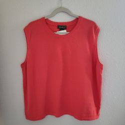 Eddie Bauer Stretch Pima Cotton Orange  Women's 3X Vest NWT