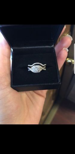 10k white gold wedding set