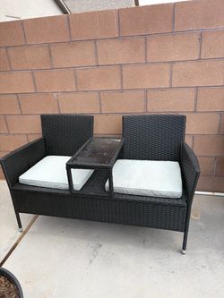 Small wicker bench