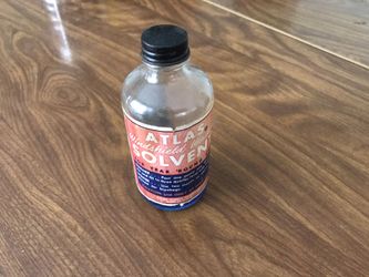 Vintage Atlas Windshield Solvent Glass bottle