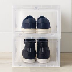 Drop front shoe box