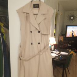 Beautiful Tan casual Sleeveless Rain Jacket 