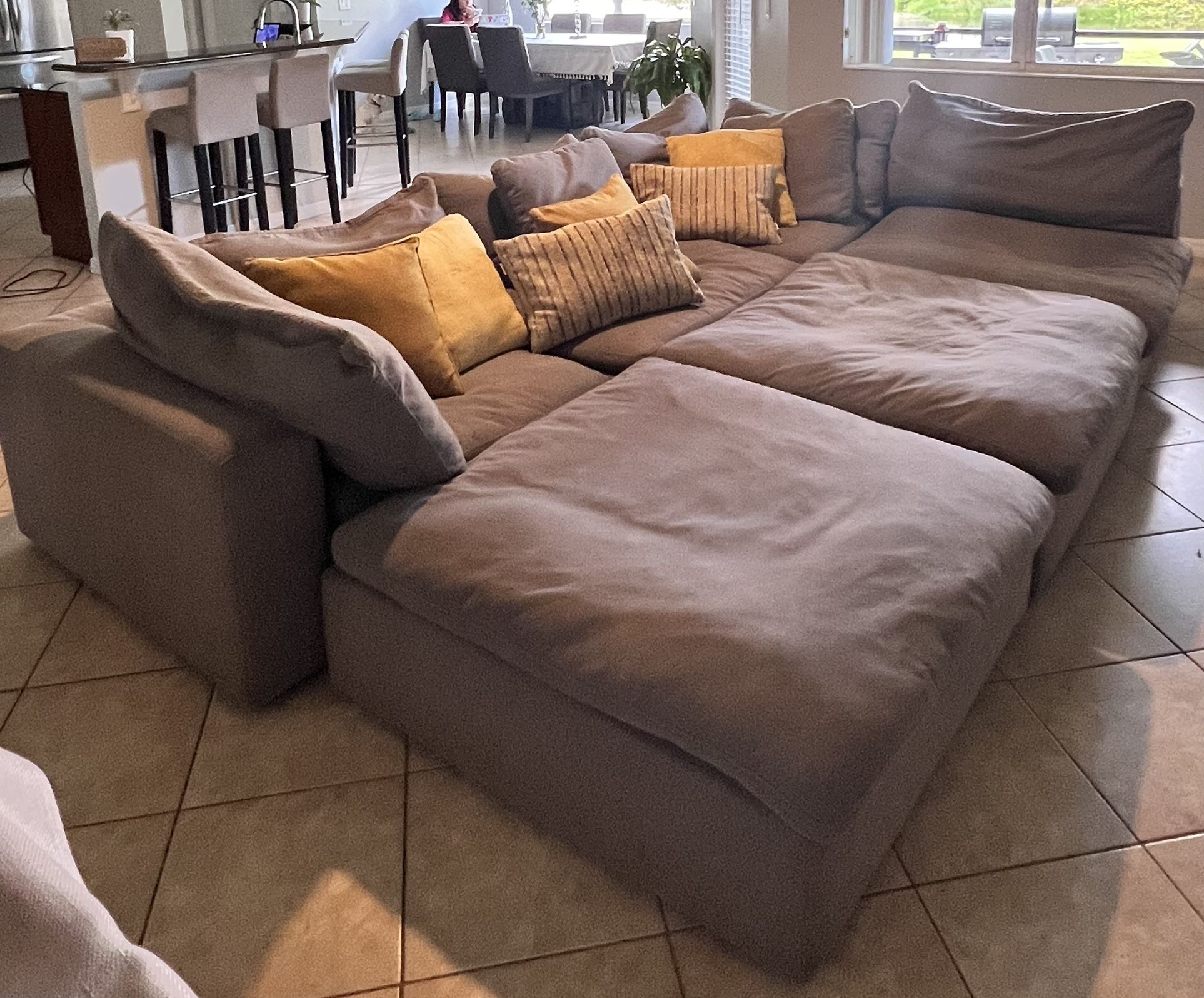 Large Gray Sectional Sofa