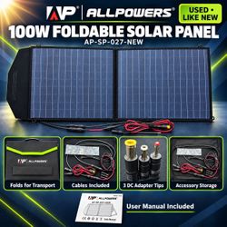 ALLPOWERS 100W Foldable Solar Panel with Cables