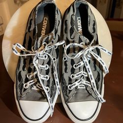 Converse All Star mustache , mens size 4/ Wo's size 6 See pics for details