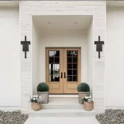 16" BLACK LED OUTDOOR WALL LANTERN (2PCS