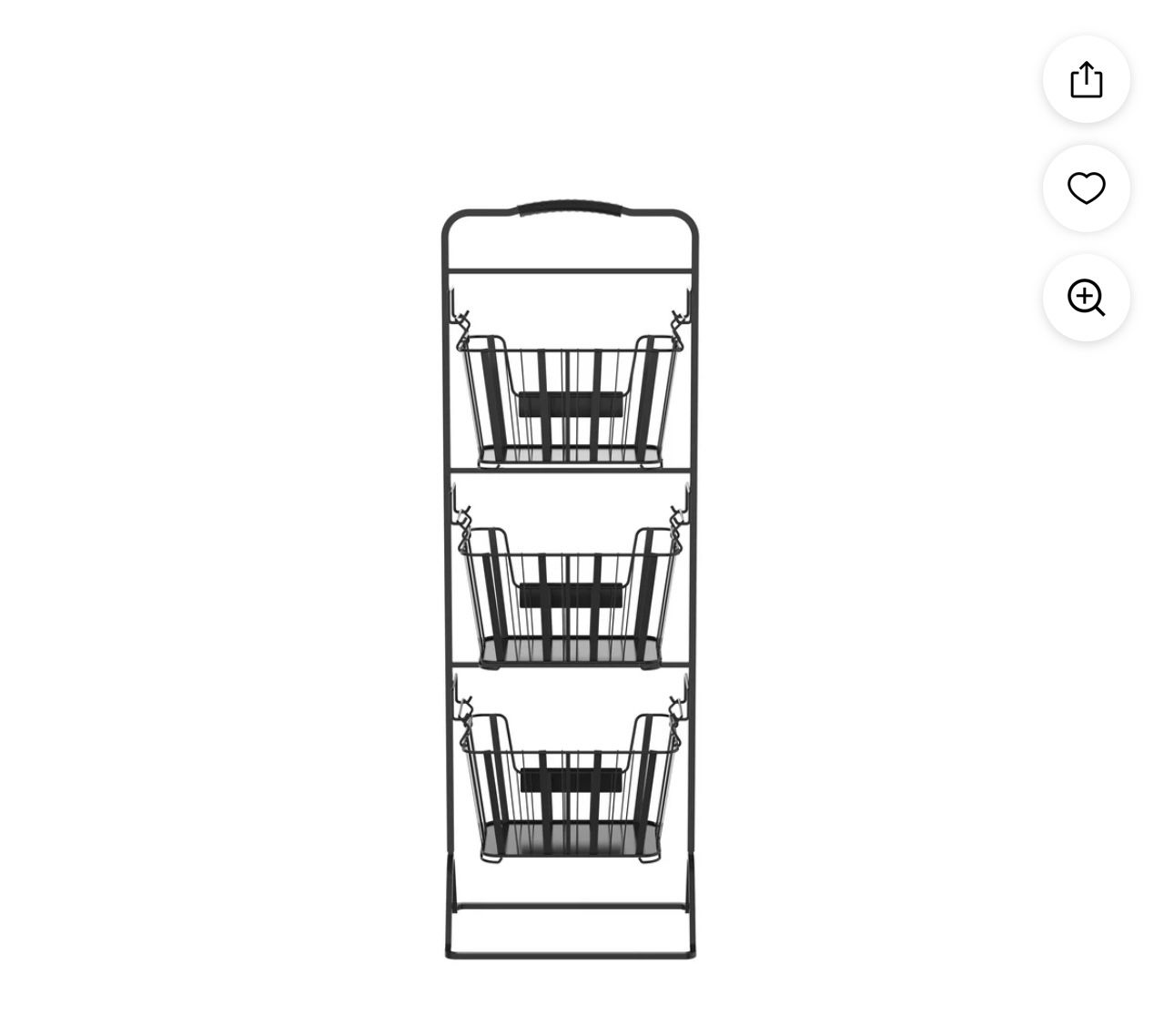 3 Tier Wire Basket Black/brown