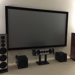 PSB platinum T8 tower speakers and c4 center channel