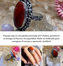 ✨✨✨ Sterling Silver  Red Jasper Gemstone Ring Size 9  ✨✨
