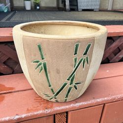 Large Bamboo Ceramic Flower Pot