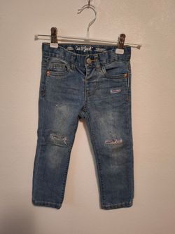 3T Cat & Jack Girls Sequin Distressed Skinny Jeans