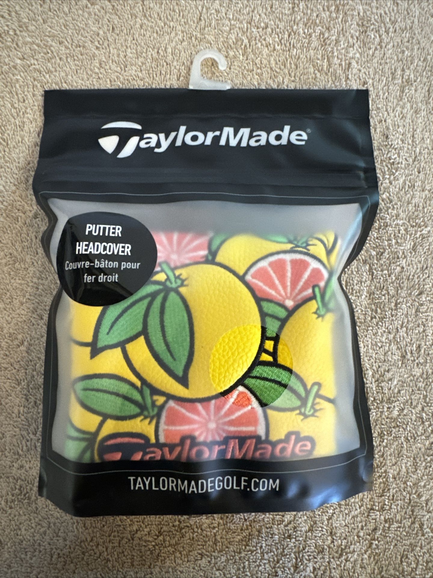TaylorMade Sour Grapefruit Mallet Putter Magnetic Head Cover, Brand New, RARE