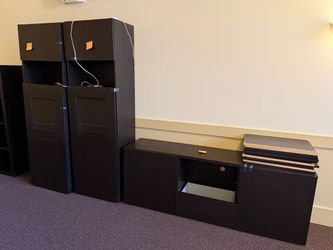 Black Modular Storage Cabinet Set